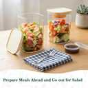 LIBWYS Glass Salad Jars with Lids Meal Prep, 34oz Larger Square Containers for Home Storage & Lunch, Built-In Leakproof Compartments, Wet/Dry Separation for Salad Dressing & Ingredients