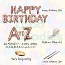 Rose Gold Happy Birthday Balloon Banner Personalized Name 16 Inch Foil happy birthday balloons letters with A-Z set and extra letters Birthday Party Decorations Happy happy birthday balloon