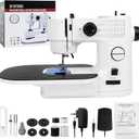 Qoosea Sewing Machine for Beginners, Portable Household Electric Sewing Machine with 39 Stitches & Dual Needle, Extension Table, Foot Pedal for Home DIY Crafts