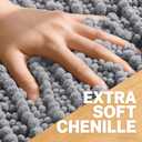 OLANLY Bathroom Rug Mat 30x20, Thick Soft and Absorbent Chenille Bath Mat, Non-Slip Rubber Backing, Machine Washable Quick Dry Bath Rugs for Tub Shower Floor, Home Decor Accessories, Grey