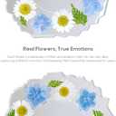 Farewell Gifts for Coworkers Resin Floral Keepsake Plate Decor with Pressed Real Flowers (Blue & White) Retirement & Goodbye Gifts for Coworkers Women