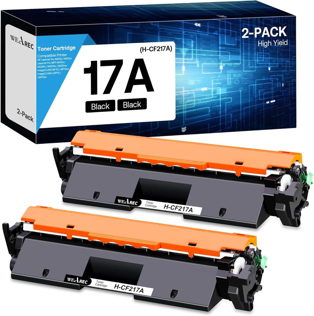 Compatible Toner Cartridge Replacement for HP 17A CF217A with Laserjet Pro MFP M130a M130fn M130fw M130nw Laserjet Pro M102a M102w(Black, 2-Pack)