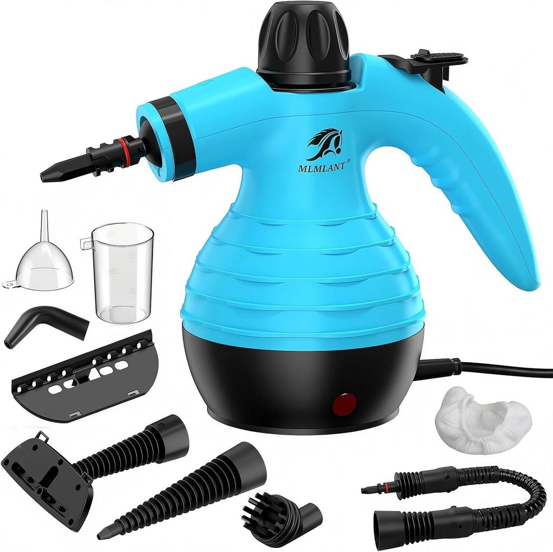 MLMLANT Steam Cleaner, Portable Multifunctional Household Steam Cleaner with Safety Lock & 9 Accessories, Ideal for Cleaning Carpets, Sofas, Cars, Kitchens, Bathrooms and More.