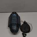 Twinkya Hanging Solar Lights Outdoor Garden Decorative Solar Lantern Waterproof Metal Moroccan Outdoor Decorations for Patio Pathway Yard Porch Backyard Garden Decor (Black, Pack of 1)