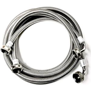 2-Pack Premium Stainless Steel Washing Machine Hoses - 6 FT No-Lead Burst Proof Inlet Supply Lines - 90 Degree Elbow Connection - 10 Year Warranty