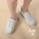 Womens Platform Sneakers Comfortable Casual Arch Casual Tennis Walking Shoes White Beige US 6