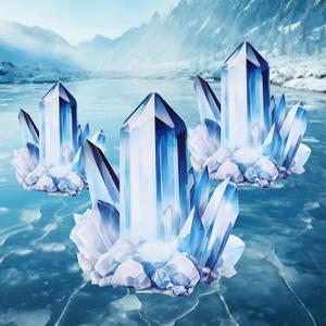 Thyle 3 Pcs Large Winter Ice Crystal Cardboard 24" 35" 39" Ice Birthday Party Decorations Life Size Snowy Standup Wonderland Prom Backdrop Photo Prop for Winter Birthday Party Supplies