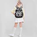 2 x Cute Small Little Kids Cow Print Backpack Kindergarten Preschool Backpacks for Girls Ages 2-4-6 (Black Cow Print)