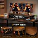Dual Monitor Stand, 39 Inch Large Wood Monitor Stands for 2 Monitors