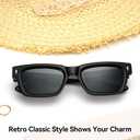 Dollger Thick Square Polarized Sunglasses for Men Women Fashion Classic Designer Sunglasses Black Shades UV Protection