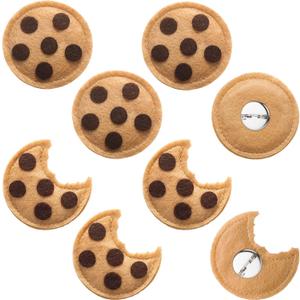 Suncalla 8 Pcs Chocolate Chip Felt Cookies Decor Brooches Chest Clip Cookies Costume Accessories for Halloween Party Supplies (1 Count (Pack of 8))