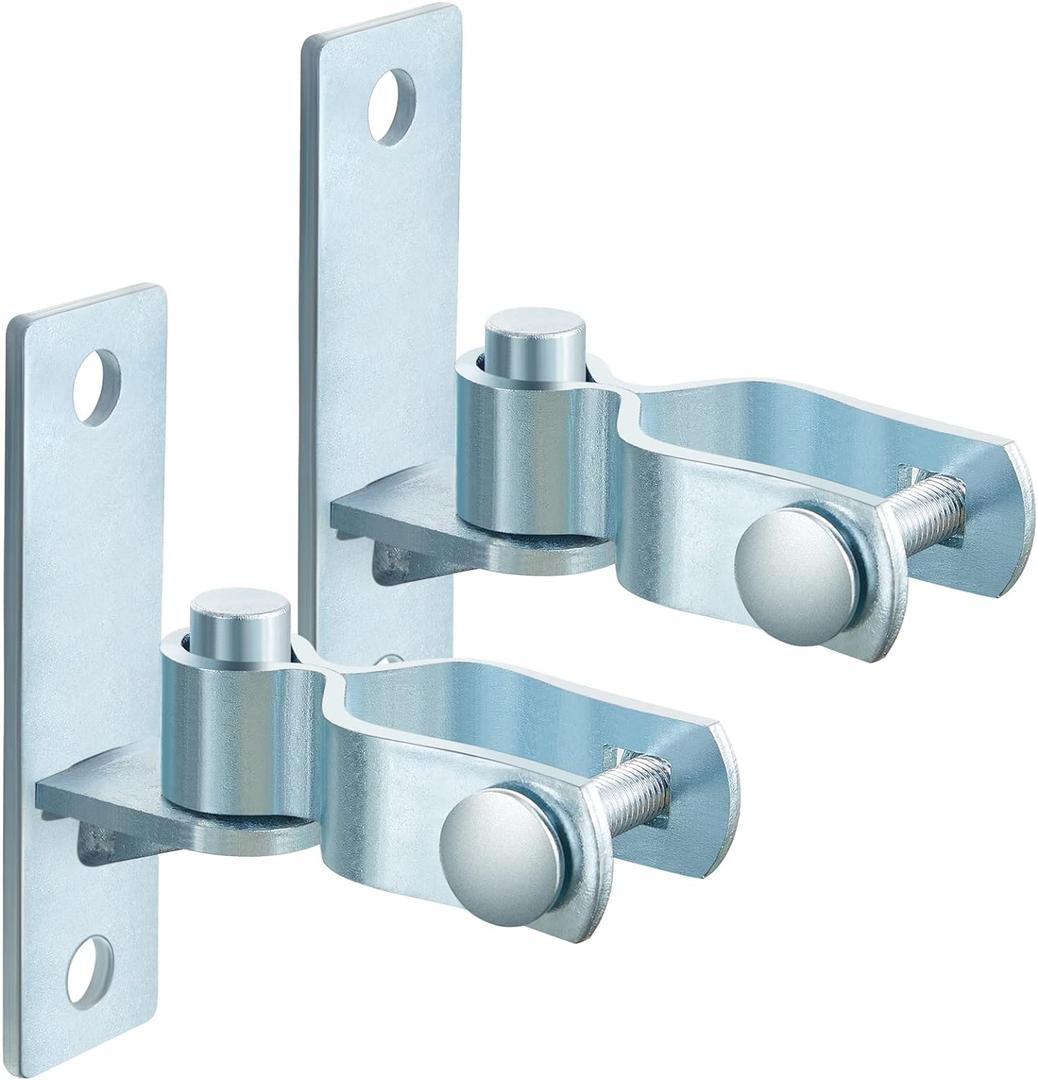 Dunzy 4 Pcs 1-3/8" Heavy Duty Wall Mount Gate Hinge Chain Link Gate Hinge with 5/8'' Pin Pipe Fence Pressed Steel Chain Link Fence Frame Outdoor Hardware