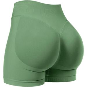 HIGORUN Women Workout Impact Shorts Scrunch Butt Lifting Gym Yoga Seamless Booty Biker Shorts (XS)