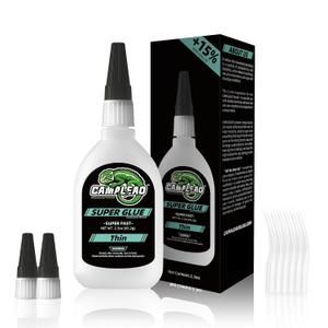 Thin Super CA Glue with Easy-to-Squeeze Bottle, 2.3 oz Super Fast Cyanoacrylate Glue, Extra Caps & Microtips, 2610 PSI High Strength Instant Adhesive for General Home Repair, Quick Fixes