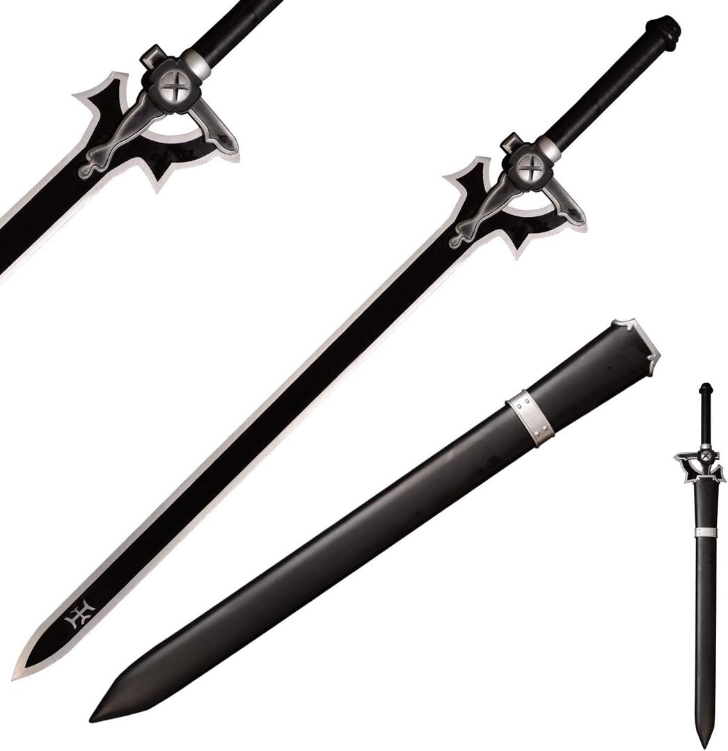 Fort Carbon Steel SAO Sword - Real Metal Handmade Cosplay Kirito Sword - Dark Repulsor/Black Elucidator/Blue Rose