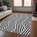Addison Rugs Chantille ACN550 Black 10' x 14 Indoor Outdoor Area Rug, Stain Resistant, Machine Washable, Non Shedding, Bedroom, Living Room, Dining Room, Kitchen Rug