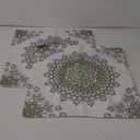 CaliTime Throw Pillow Covers Pack of 2 Cozy Fleece Mandala Dahlia Floral Medallion Compass Style Cushion Cases for Couch Bed Sofa Farmhouse Decoration 20 X 20 Inches Sage Green Grey