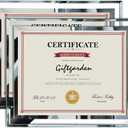 Giftgarden 8.5x11 Glass Frame Set of 2, Clear 8.5 x 11 Picture Frames for Certificate Document Award Tabletop Display