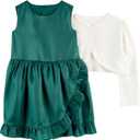 Simple Joys by Carter's baby-girls 2-piece Special Occasion Dress and Cardigan Set (Green, S)