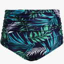 Tempt Me Women High Waisted Bikini Bottom Retro Ruched Swim Bottom Shirred Tankinis Brief S