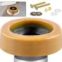 Extra Thick Toilet Wax Ring Kit with Flange and Bolts for Floor Outlet Toilets New Install or Re-seat, Fits 3-inch or 4-inch Waste Lines