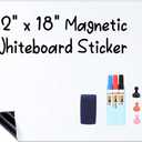HAMIGAR Magnetic Whiteboard Contact Paper Dry Erase White Board Sticker for Wall Stick on White Board Peel and Stick Wallpaper Adhesive Small Poster 12" x 18" with Marker, Magnetic Eraser and Magnets