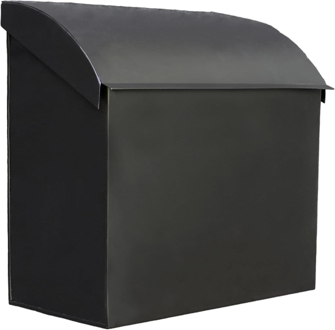 NACH Large Mailbox for House, 12.4x7.1x11.8 Black Mailboxes for Outside, Waterproof Mailbox - Baxter-Style Wall Mount Mailboxes for Outside