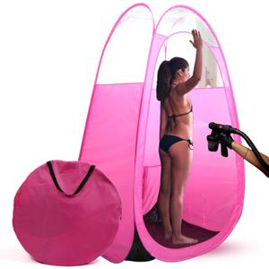 Large Spray Tan Tent  Deluxe Pop Up Tent Portable Tanning Booth with Carry Case  Clear Window for Perfect Spray Tanning  Easy Clean for Home & Salon (Pink)