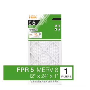 12 in. x 24 in. x 1 in. Standard Pleated Air Filter FPR 5, MERV 8 (29540) 