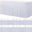 6 Pack Spandex White Table Clothes for 6 Foot Rectangle Tables, Wrinkle Free Stretch Table Cloths 6ft Fitted Tablecover Desk Skirt for Birthday Parties Wedding Banquet Baby Shower