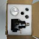 PQY Fuel Pressure Regulator AN8 Feed & AN6 Return Line + 0-160PSI Gauge Set Dark Black