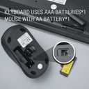 Wireless Keyboard and Mouse, 2.4GHz Cordless Silent Keyboard Mouse Combo, Optical Mouse, Plug and Play USB Receiver, Compatible with Windows, Mac, Laptop, and PC  Ideal for Office UseBlack Green