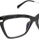 Focus Series Reading Glasses for Women - Full Rim, Polycarbonate & Metal, Includes Case, Cleaning Cloth (Black)