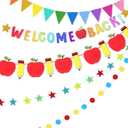 2 x Tiamon 7 Pcs Welcome Back Paper Garland Back to School Hanging Banner
