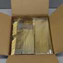 160 Silverware Set - Disposable Flatware - 80 Plastic Forks, 40 Plastic Spoons, 40 Cutlery Knives - Heavy Duty for Party Bulk Pack (Gold)