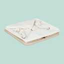 Relaxdays Set of 2 Linen Storage Baskets with Rope Handles, Clothes, Toys, 33 x 33 x 33 cm, Shelving Basket, Beige/White