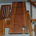 Teak Bathtub Tray, Bath Caddy with Wine Glass Holder, Phone Dock & Book Stand | Hands-Free Reading & Ultimate Spa Relaxation Experience-Natural (Classic Teak Finish)