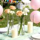 16 Pack Glass Cylinder Vase, 7.67" H2.36" W Clear Vases for Centerpieces, Flower Vases for Bouquet,Hurricane Vase Ideal for Wedding Table Centerpieces, Floating Candles & Bouquet Arrangements