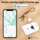 Air Tracker Tags-4 Pack, Bluetooth Tracker Works with Apple Find My APP (iOS Only, Not for Android), Keys Finder, Item Locator for Keys, Luggage, Backpack, Replaceable Battery