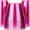 Homy Feel 9 Oz Pink Glitter Plastic Cups - 100PCS, Disposable Cocktail & Wine Cups for Wedding Party, Valentine's Day