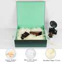 BoxSkivra Green Extra Large Gift Box with Lid 1 Pack 19x16x6 Inch Large Gift Boxes with Crinkle Paper & Card Magnetic Gift Box with Ribbon for Wedding Dress, 1 count