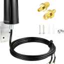 Boobrie 2x2 MIMO Outdoor WiFi Antenna 5G/4G LTE 700-3800MHz & WiFi 2.4-2.5GHz Omnidirectional WiFi Antenna with 6.56ft SMA Cables TS9 Adapter for IoT/Router/Networking/Tracking Equipment