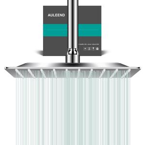 Square Rain Shower Head, High Flow Stainless Steel,Work with any decorative styleAll Metal Rainfall Shower Head (Chrome, 10)