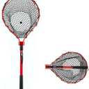 Silicone Fishing Net,Foldable & Lightweight Rubber Landing Net, Aluminum Handle for Easy Catch,Maximum Load 20/25 Pounds, 34.7" Full