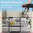 Baby Gate Extra Wide Fits 71.65"-85.82" Wide Opening - Dog Pet Gates for Doorways Stairs No Drilling Pressure Mounted - Large Child Safety Gate Indoor Outdoor Black