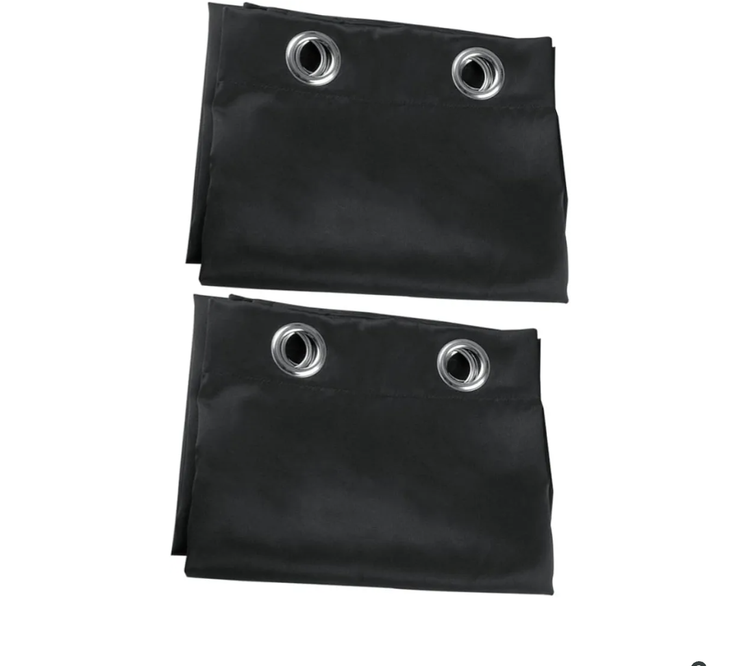 Lurrose Blackout Curtains Panels 107x160cm Polyester Drapes Thermal Insulated Light Blocking Window Draperies for Bedroom and Living Room, 1 Pair Black