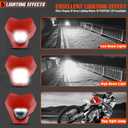 Universal Dirt Bike LED Head Lamp - Motorcycle LED Headlights for Pit Bike ATV (Red)