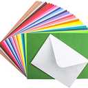 48 Pack Blank Folded Cards and Envelopes Colored Cards White Envelopes 5 x 7 Inch Colorful Greeting Cards 24 Assorted Colors Heavy Weight for Greeting,Invitation,Card Making