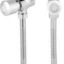 1/2in Urinal Flush Valve, Zinc Alloy Manual Urinal Flushometer, Manual Delay Automatic Shut off Hand Pressed Flushing Valve with Install Accessories for Toilets