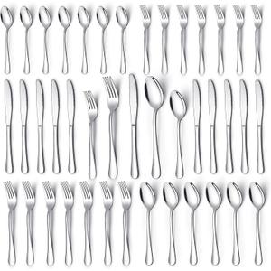 30 Piece Silverware Set for 6, Stainless Steel Flatware Utensils Set, Cutlery Set Knives Spoons and Forks Set, Mirror Polished, Dishwasher Safe
